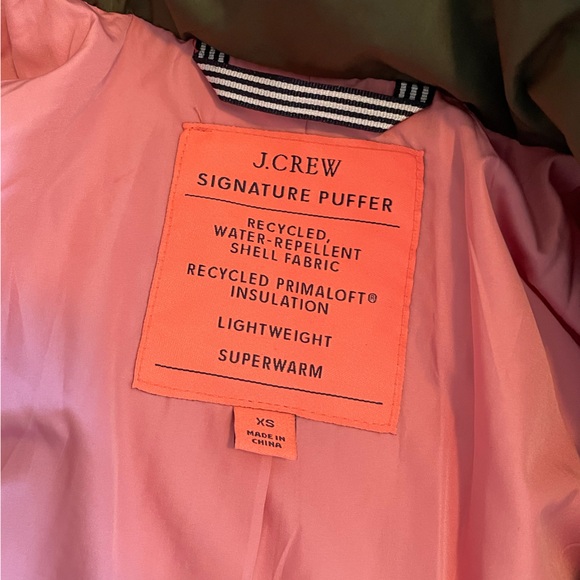 J. Crew Olive Green Quilted Puffer Jacket - Picture 7 of 10